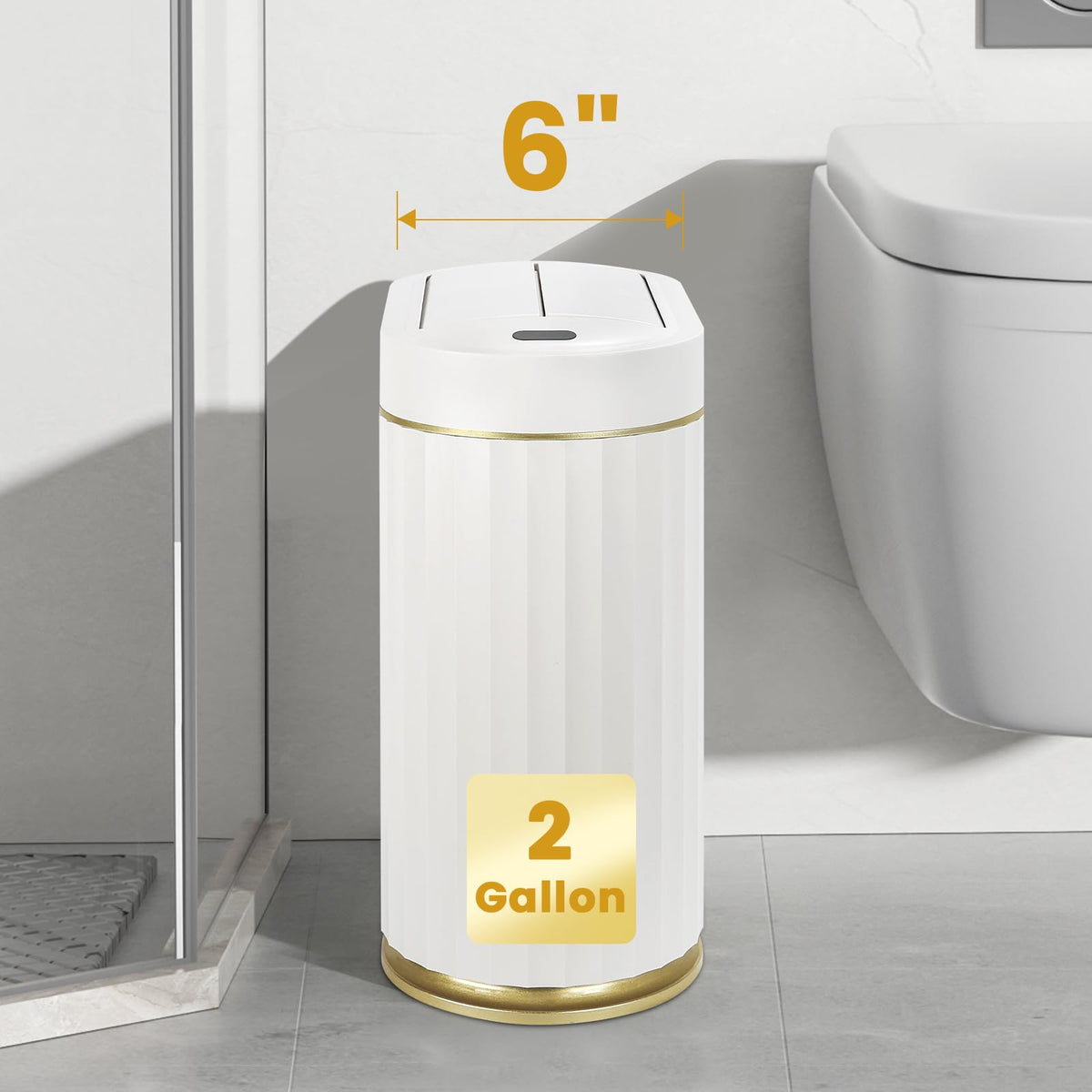ELPHECO non-slip base keeps the can steady on tiles and wood