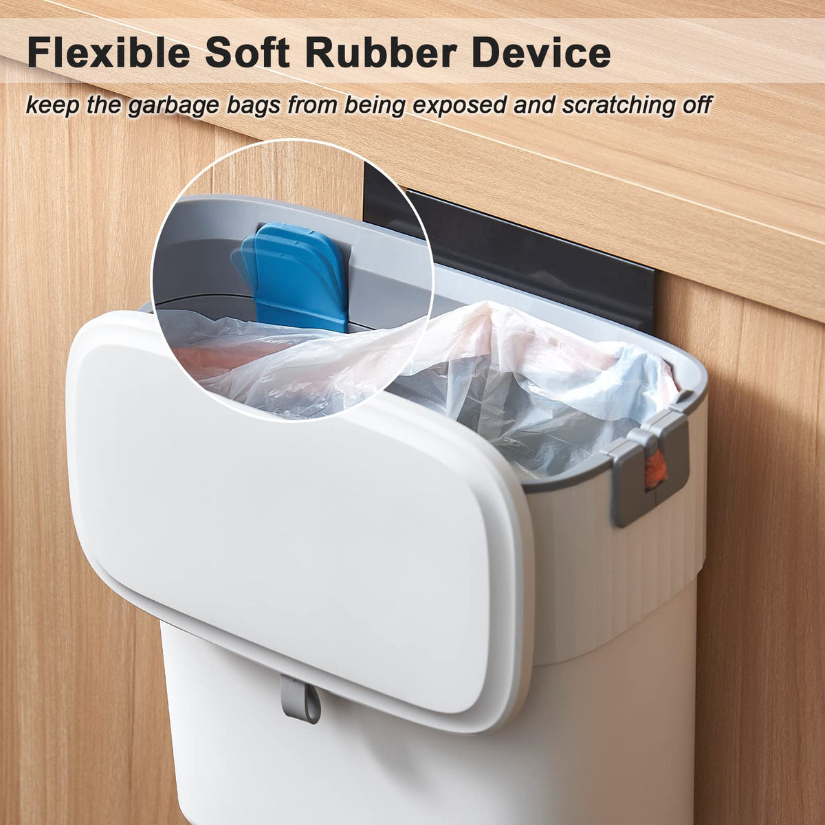 ELPHECO soft-rubber edge prevents bag slippage and keeps a neat look.