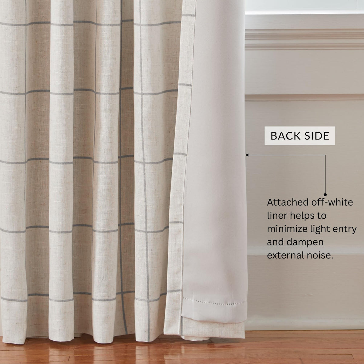 Elrene Brighton blackout curtain built from durable poly/linen blend.