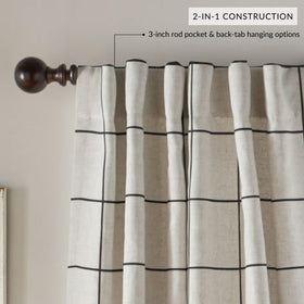 Elrene Brighton Windowpane Plaid Curtain room decor in a cozy living space