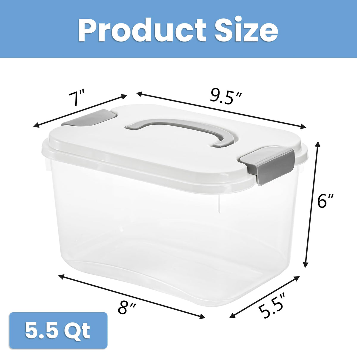 Elsjoy 5.5qt transparent bin showing contents for quick access