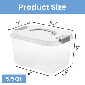 Elsjoy 5.5qt transparent bin showing contents for quick access