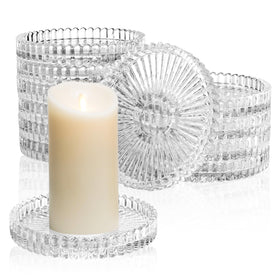 Elsjoy crystal glass coaster edge detail shows raised border containment.
