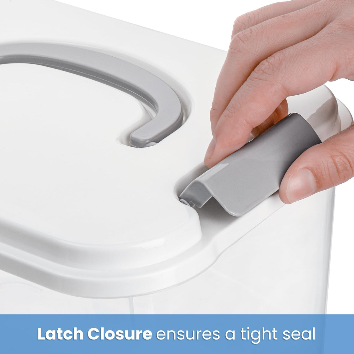 Elsjoy latch-lock lid with two-sided buckles protects contents