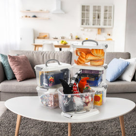 Elsjoy nesting bin designed to compress neatly when empty