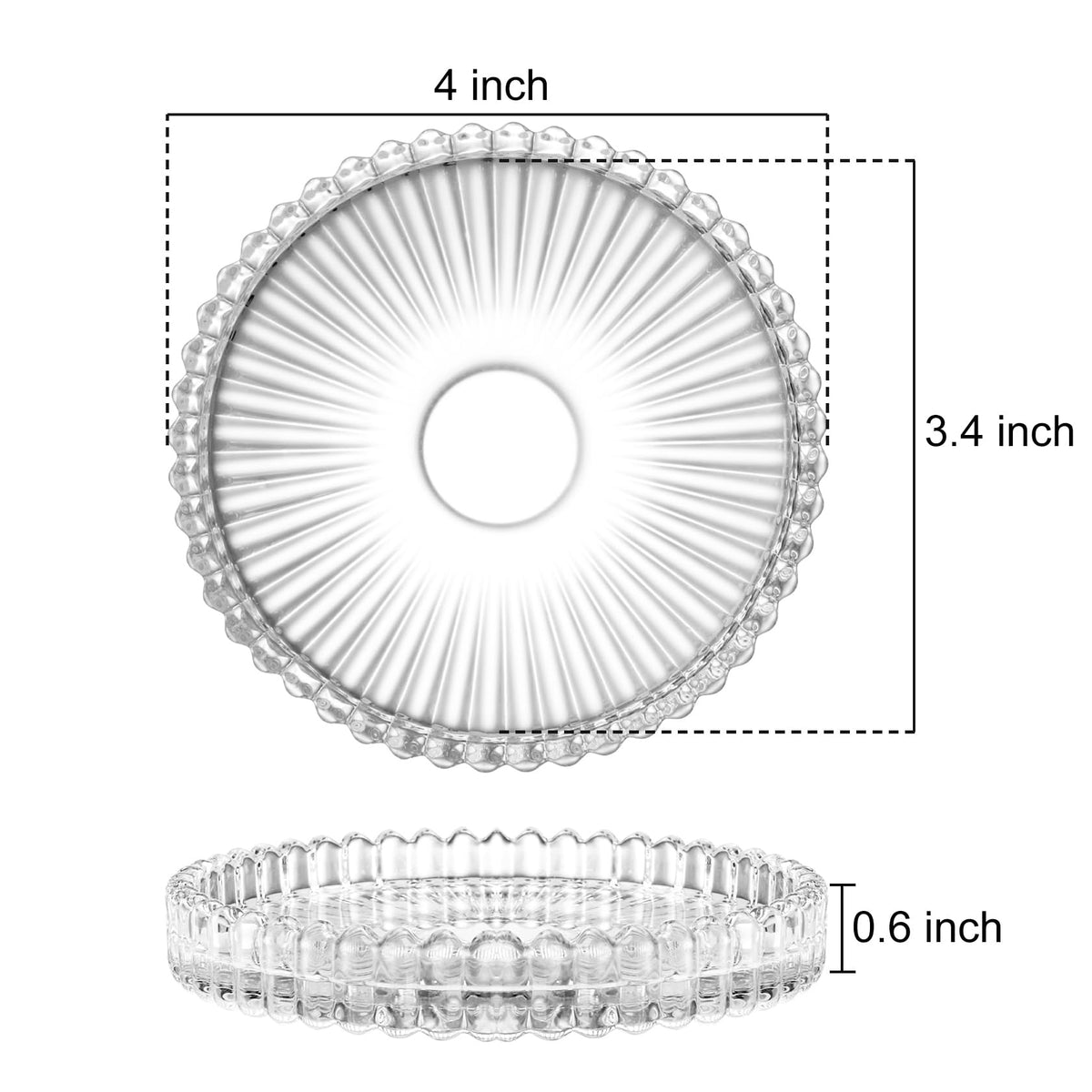 Elsjoy round pillar candle holder plate in clear glass for elegant display.
