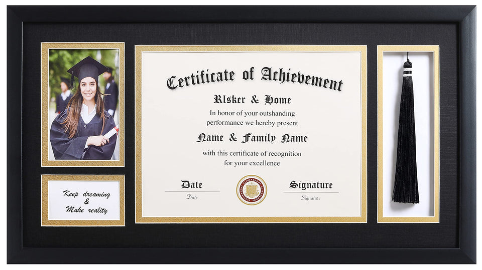ELSKER&HOME diploma frame showcases 8.5x11 certificates with a chic matte black finish.