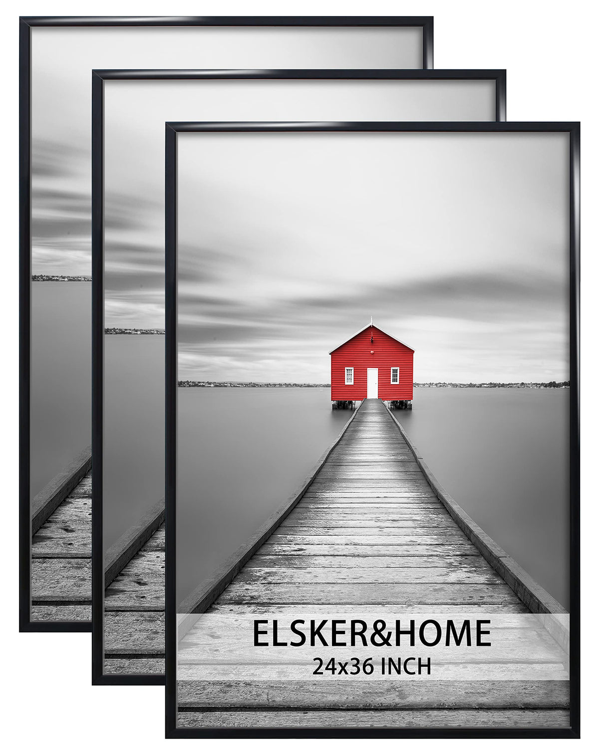 ELSKER&HOME 24x36 poster frame front view with a sleek black finish for modern walls.