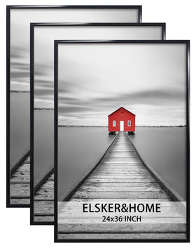 ELSKER&HOME 24x36 poster frame front view with a sleek black finish for modern walls.