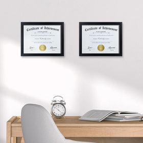 ELSKER&HOME 8.5x11 certificate frame side profile highlighting slim durable design for wall or desk
