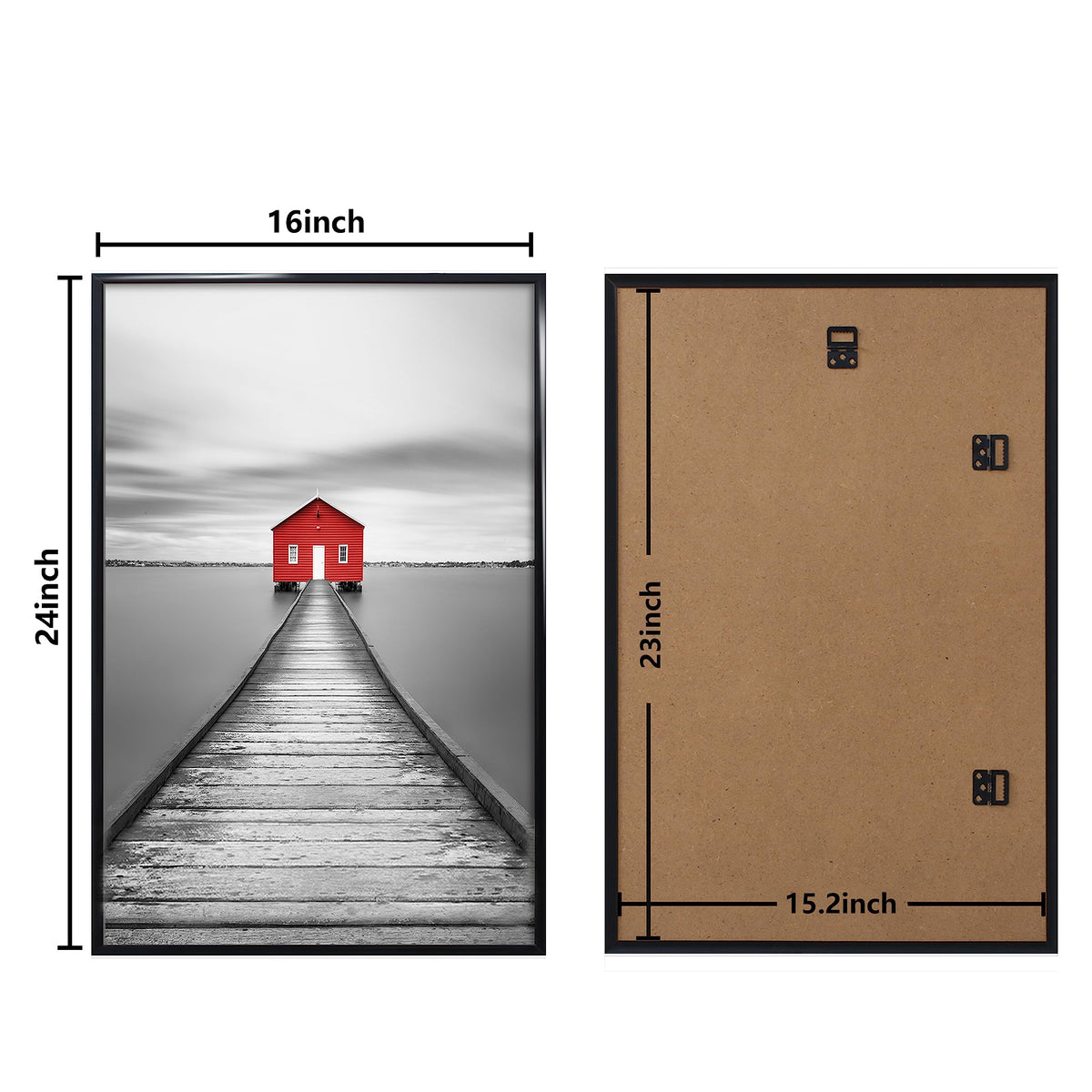 ELSKERHOME black poster frame hanging option supports horizontal and vertical layouts