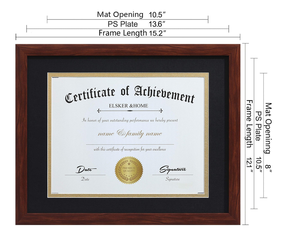 ELSKER&HOME 11x14 frame without mat offers clean display.