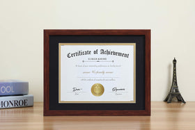 ELSKER&HOME certificate frame side-angle view highlights slim profile for compact desks.