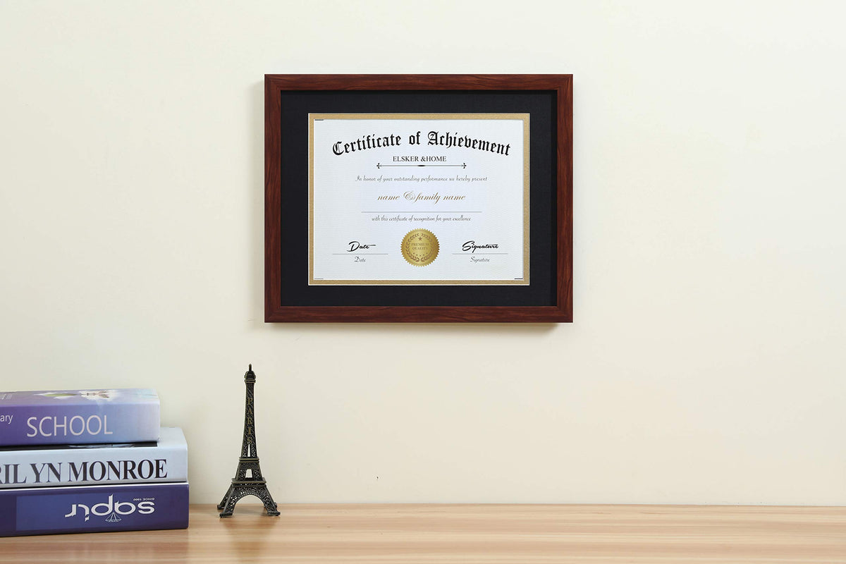 ELSKER&HOME frame with mat 8.5x11 fits standard certificates.