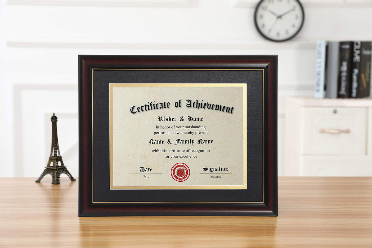 ELSKER&HOME diploma frame showing 11x14 certificate without mat for larger displays