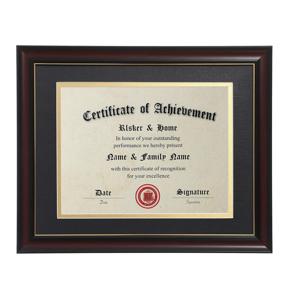 ELSKER&HOME diploma frame displaying 8.5x11 certificate with mat for office use