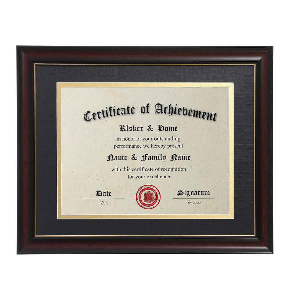 ELSKER&HOME diploma frame displaying 8.5x11 certificate with mat for office use