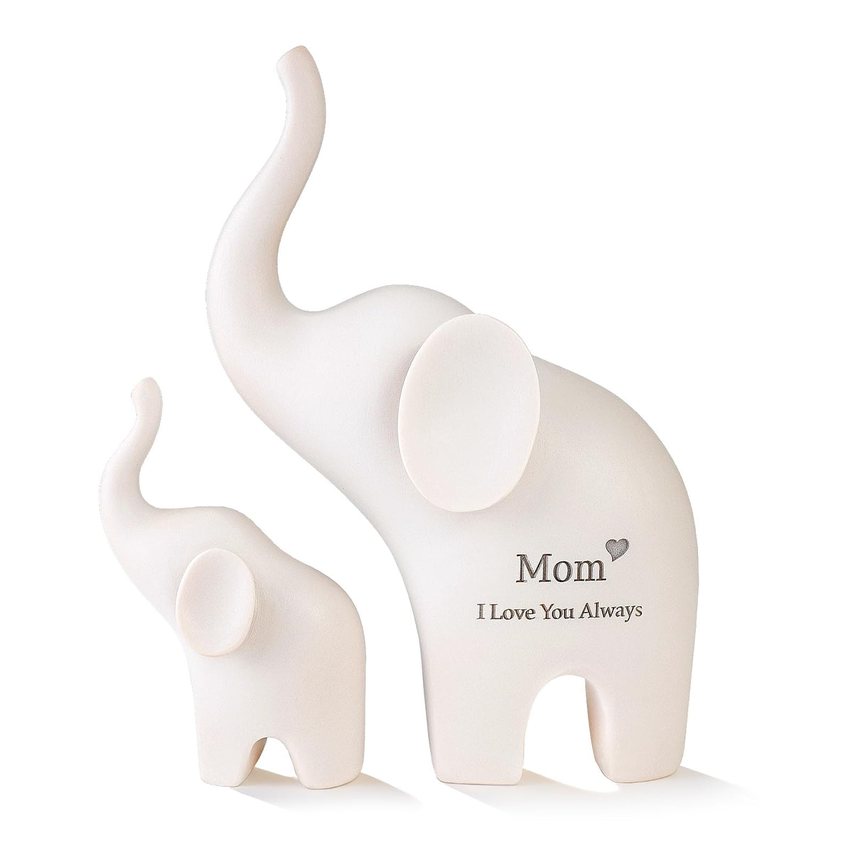 Eluviora elephant mama and baby figurine on display, symbolizing warmth and a mother’s bond.
