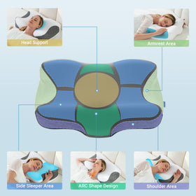 Memory foam inserts provide soft or firm options for comfort