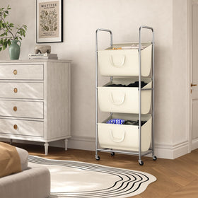 ELYKEN 3-section sorter with removable bags demonstrating easy pre-sorting of lights, darks, and delicates.