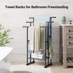 ELYKEN 40-inch tall bar enables large towels to air-dry efficiently.