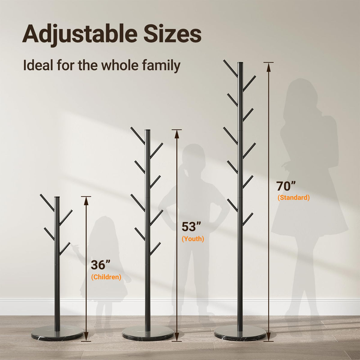 ELYKEN coat rack with 10 hooks keeps coats and bags organized within reach