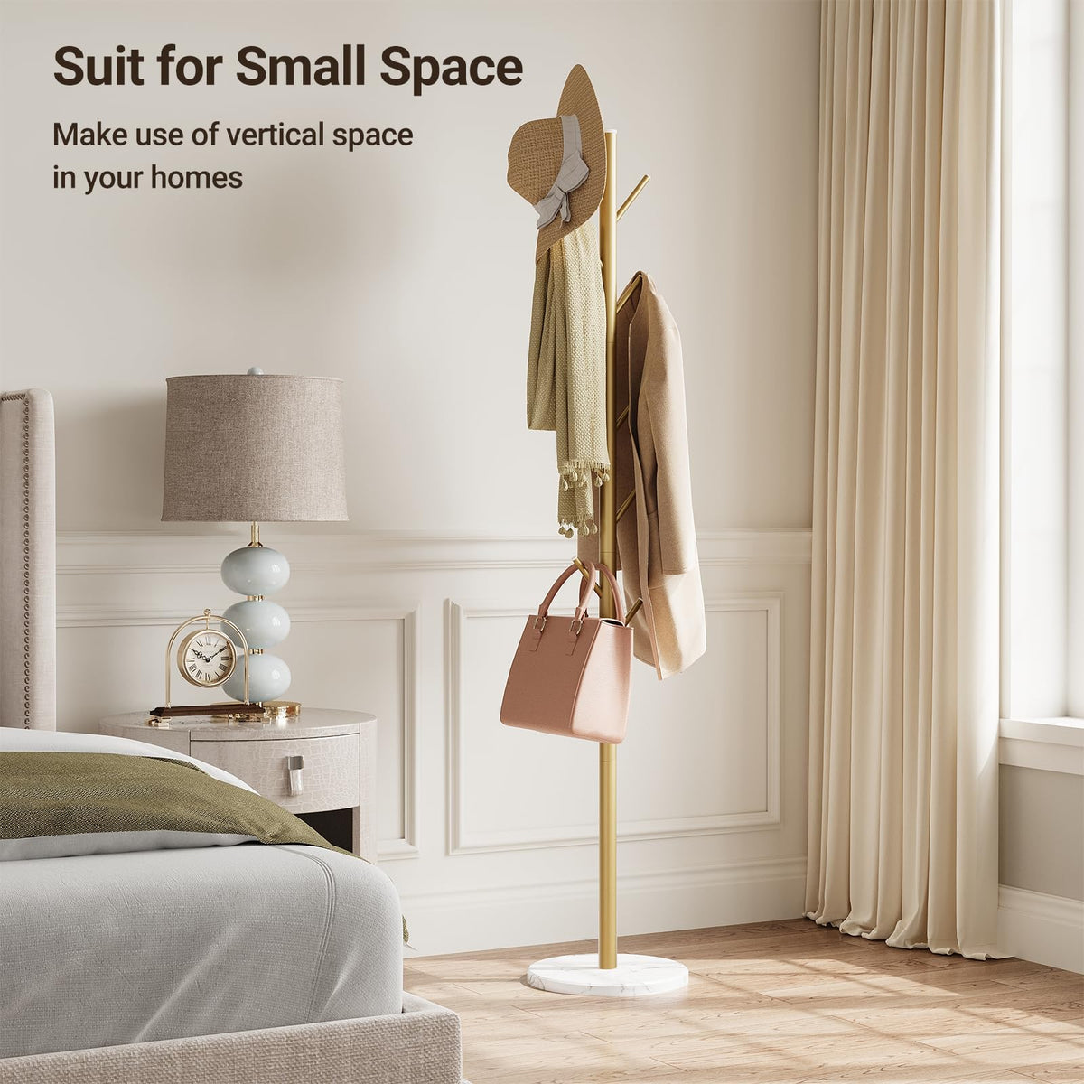 ELYKEN versatile hall tree for entryways, bedrooms, or offices.