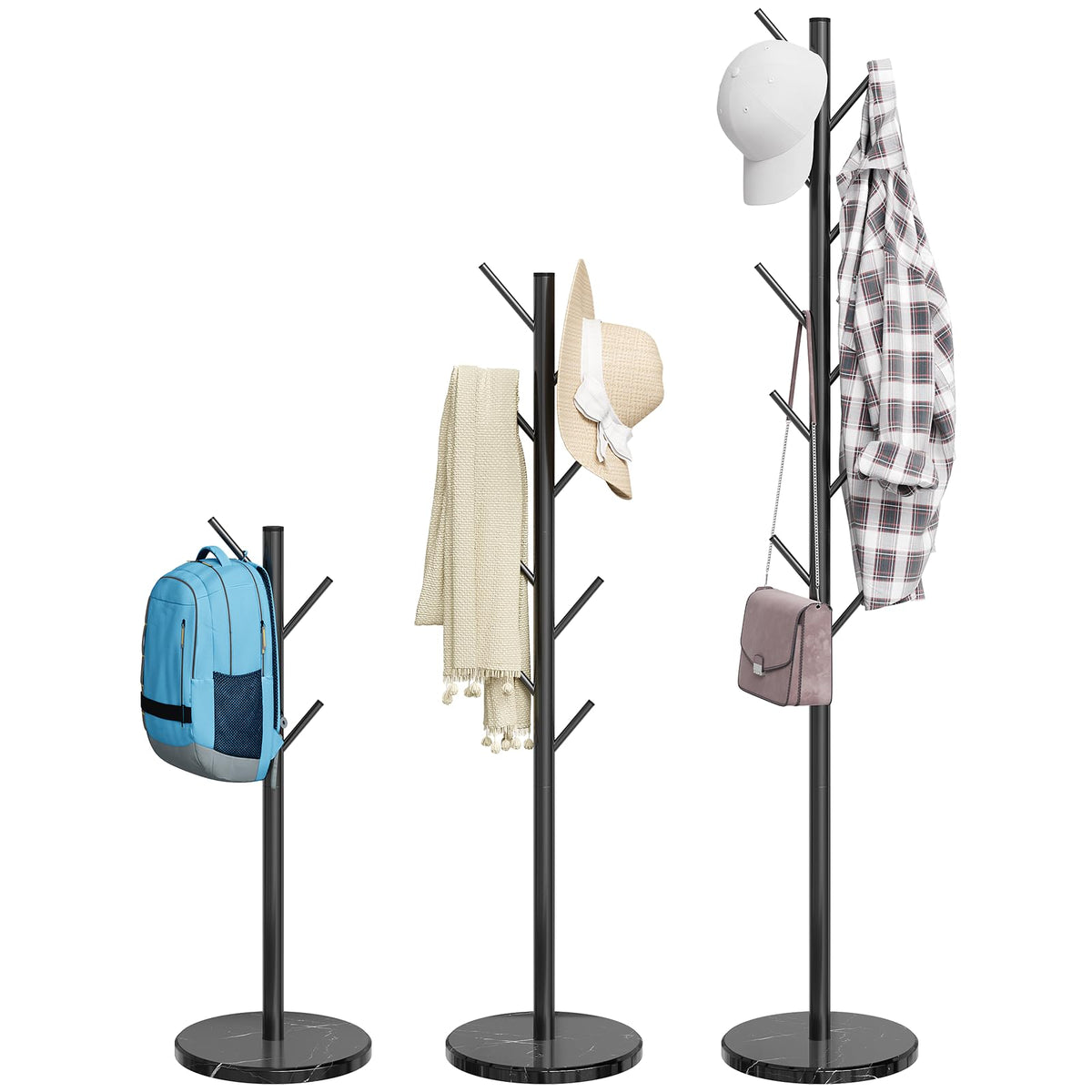 ELYKEN black finish complements modern decor while providing practical organization