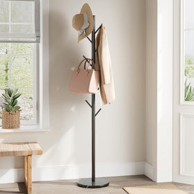 ELYKEN coat rack marble base entryway with natural texture for sturdy decor