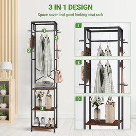 ELYKEN rustic brown coat rack complements industrial and modern decor