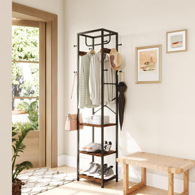 ELYKEN coat rack sturdy metal frame with four adjustable feet for stable placement