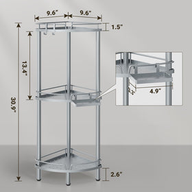 ELYKEN 4-tier unit with soap holder for convenient hand soap and body wash.