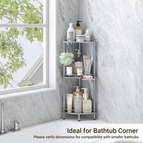 ELYKEN 4-tier storage solution keeps toiletries neatly organized.