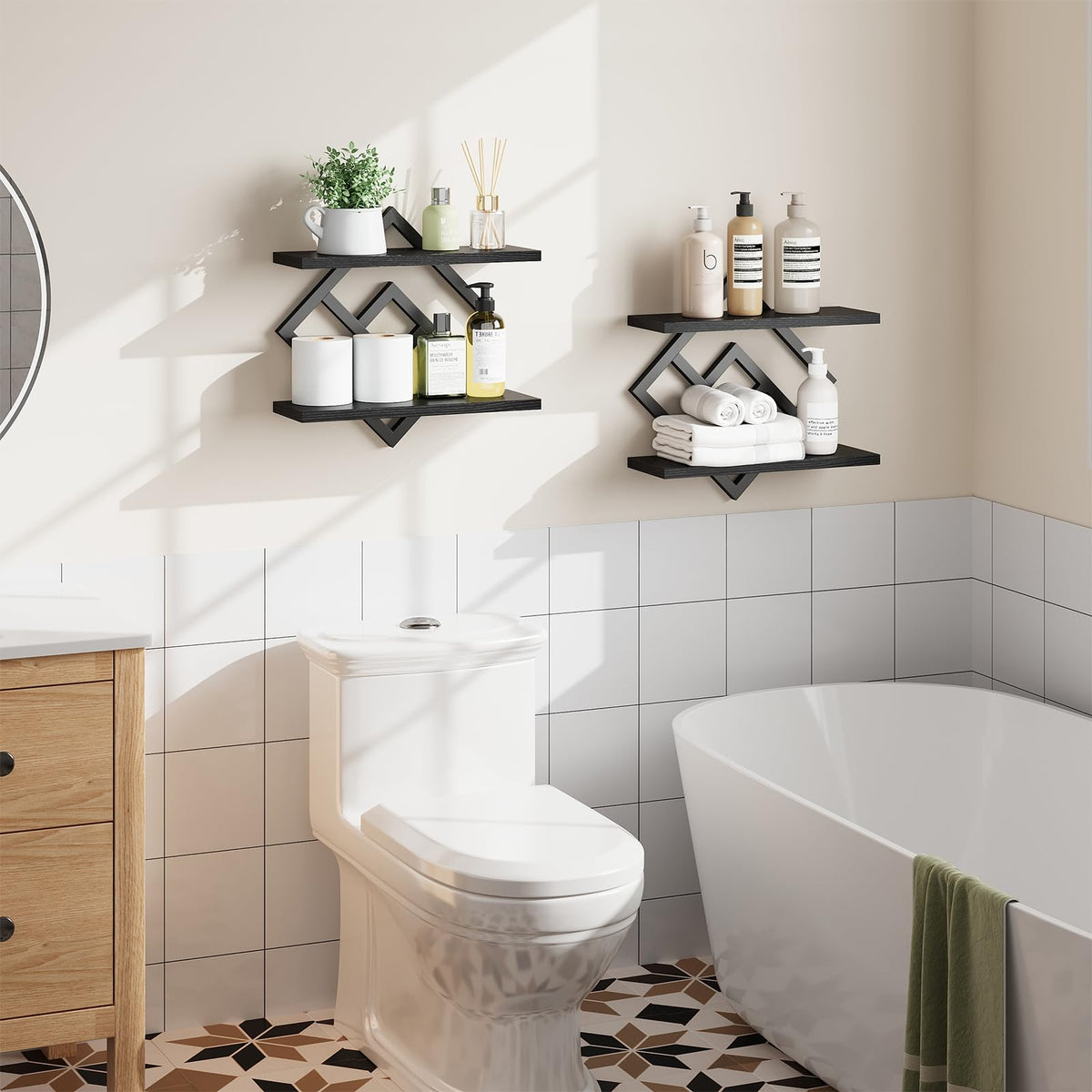ELYKEN easy-install hardware kit simplifies mounting on concrete or hollow walls.