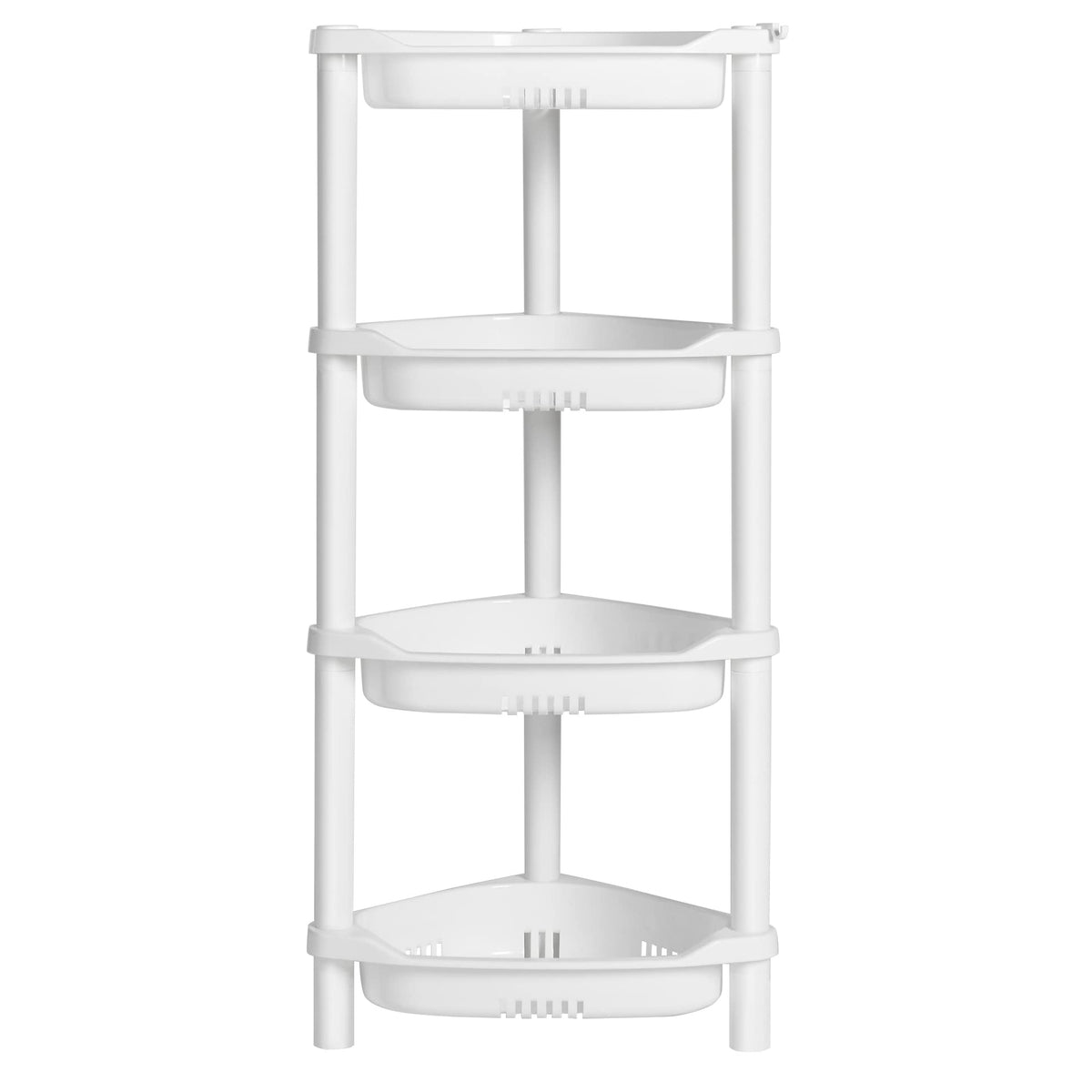 ELYKEN four-tier corner shower caddy assembly saves bathroom space