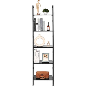 ELYKEN ladder shelf easy assembly with labeled parts.