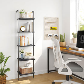 ELYKEN ladder shelf vertical design maximizes space for decor and plants.