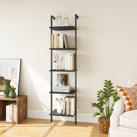 ELYKEN ladder shelf wall-attached top stability prevents wobble.