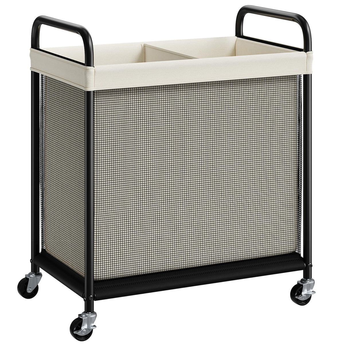 ELYKEN 2-Section Laundry Hamper showing 100L capacity for organized washing