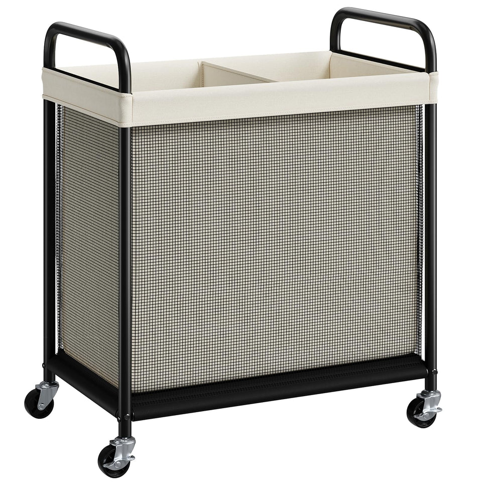 ELYKEN 2-Section Laundry Hamper showing 100L capacity for organized washing