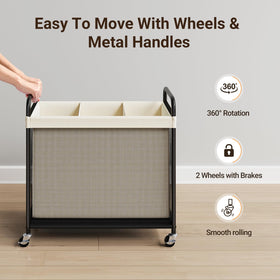 ELYKEN 3-section with locking casters ensures stable placement when needed.