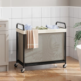 ELYKEN metal handle close-up highlights ergonomic grip for comfortable maneuvering.