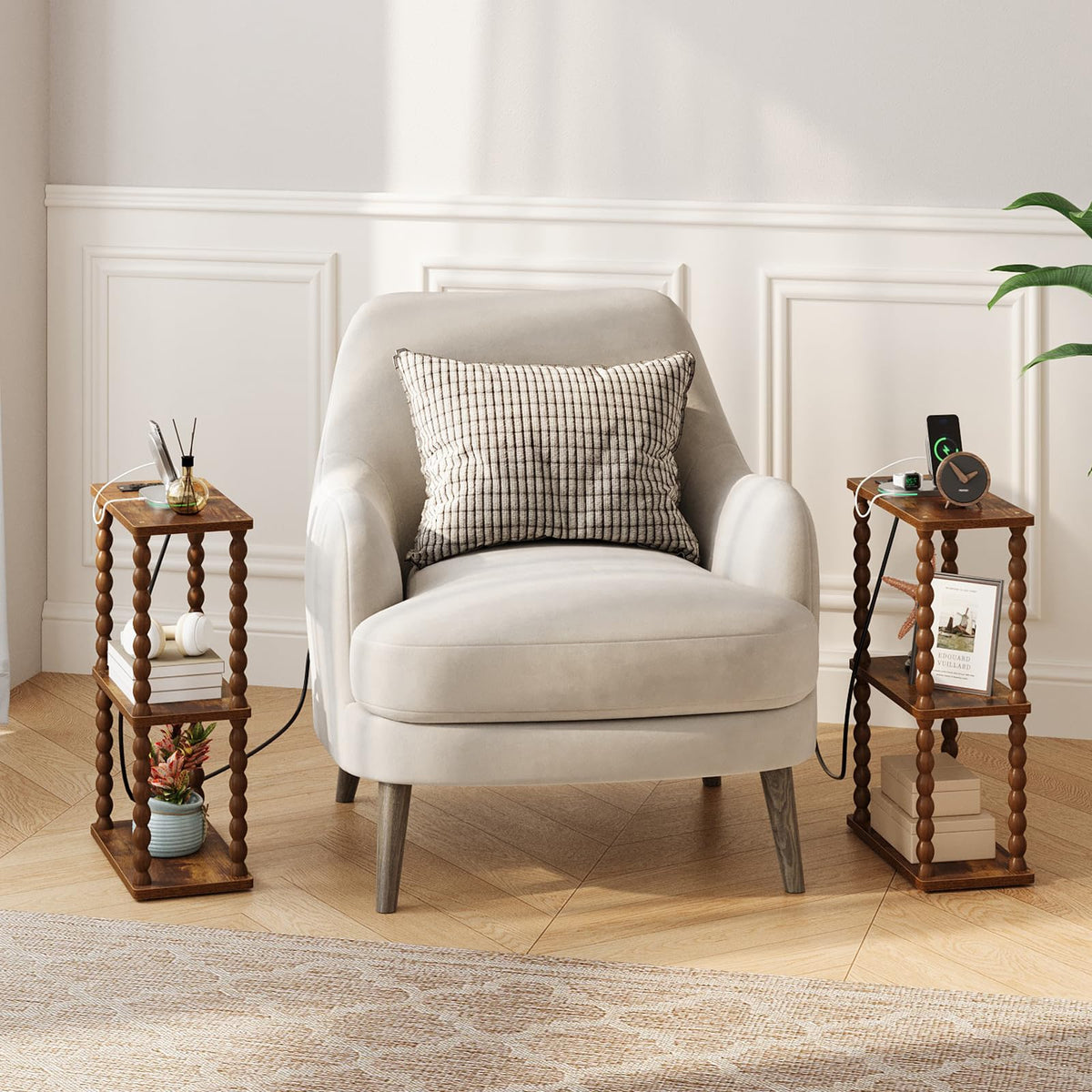 ELYKEN rustic brown end table adding warmth to any room