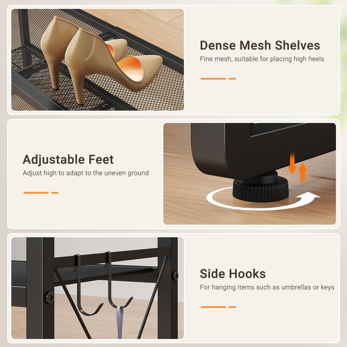 ELYKEN rust-resistant metal frame for long-lasting use.