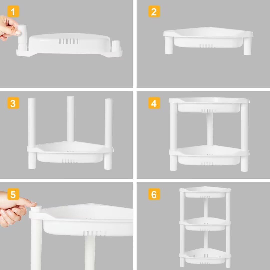 ELYKEN sturdy rustproof plastic rack resists moisture in showers