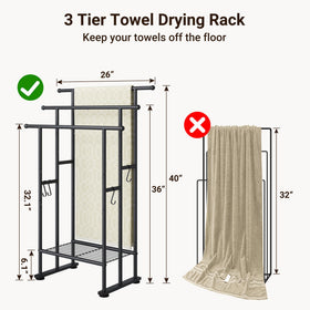 ELYKEN wide-tier space accommodates multiple towels and blankets without clutter.