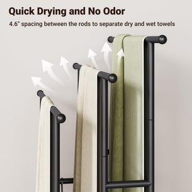 ELYKEN sturdy floor rack with a shelf adds hidden storage and stability.