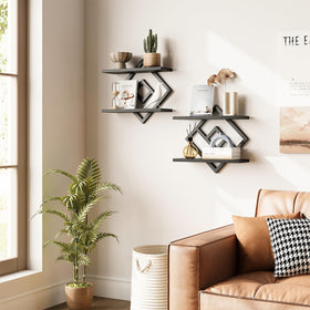 ELYKEN versatile two-tier shelves fit living rooms, kitchens, and offices for clutter-free surfaces.