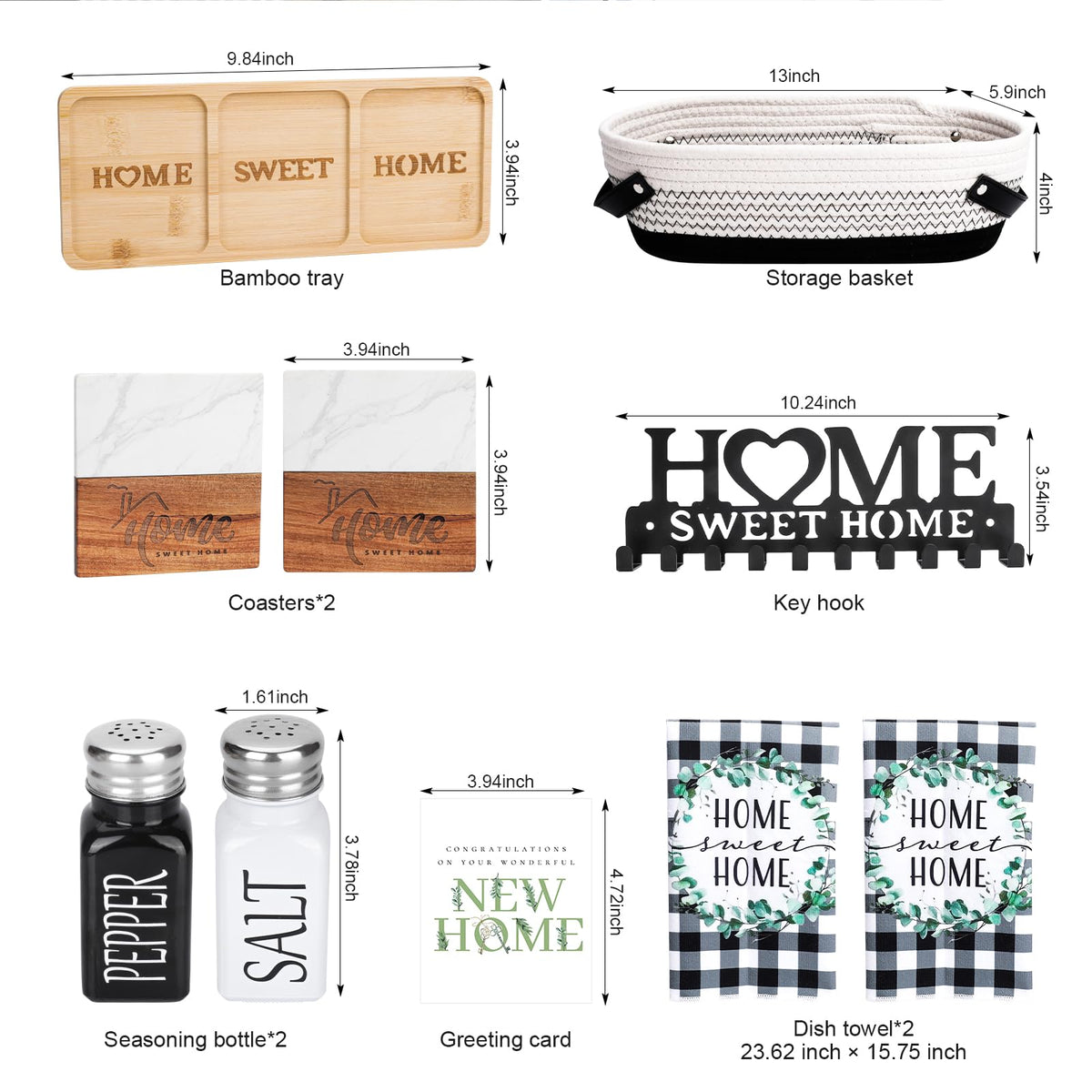 Elysirise Home Sweet Home dish towels, soft and quick-dry.