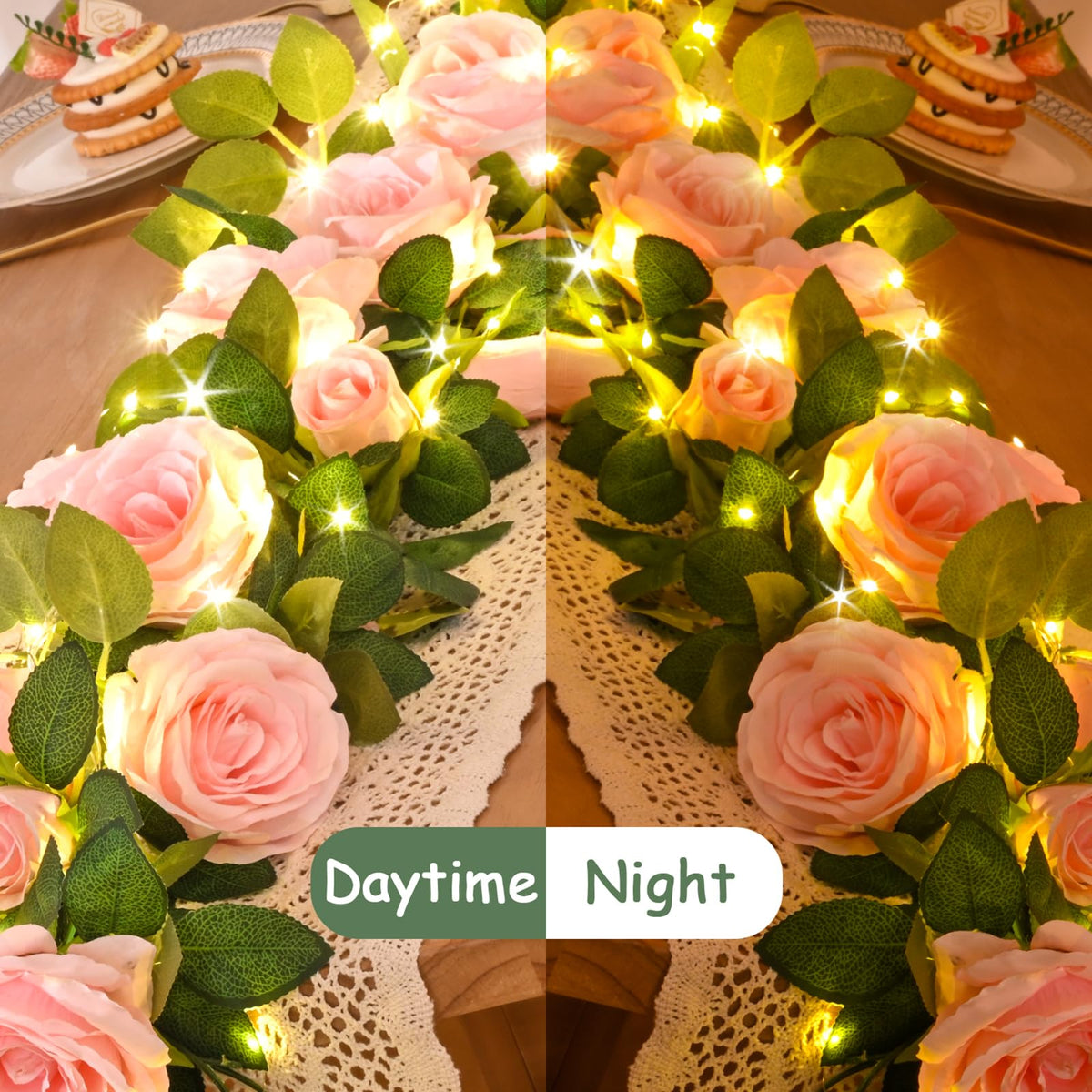 Elyum easy-hang flower vine with hooks for quick decorating.